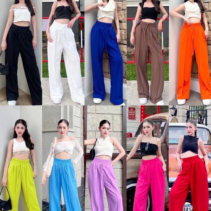กางเกงขายาว เก็บหน้าท้อง เอวสูงสายฝอ ใส่สบาย ผู้หญิง Clothing