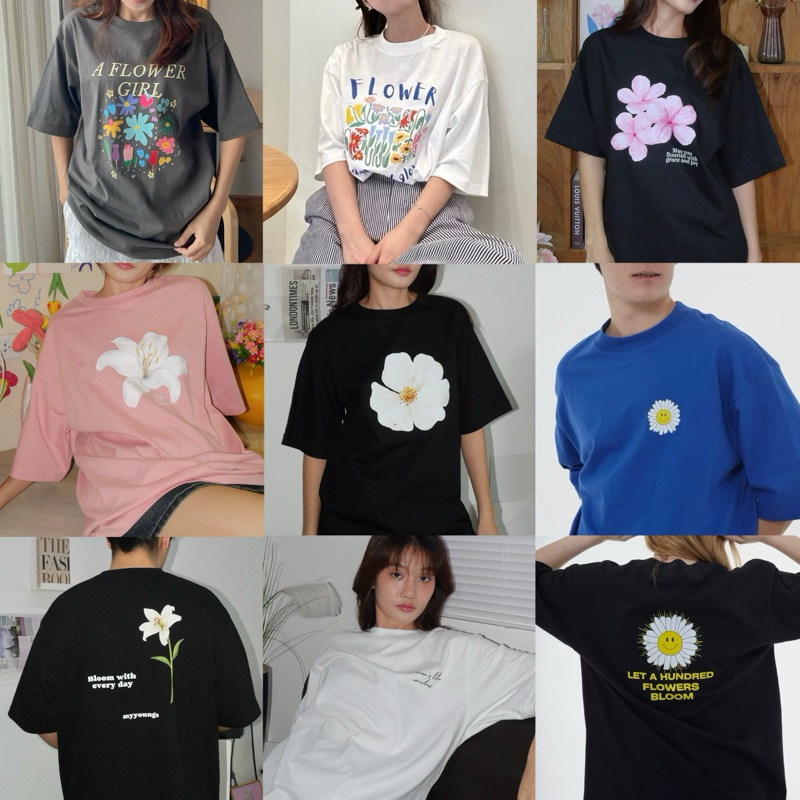 myyoungs - flower(oversized) เสื้อยืดโอเวอร์ไซส์