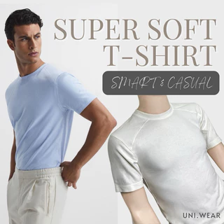 เสื้อยืดผู้ชาย UNIWEAR ผ้าSuper Soft เสื้อยืดดำ นุ่มยืดเยอะไม่ย้วย