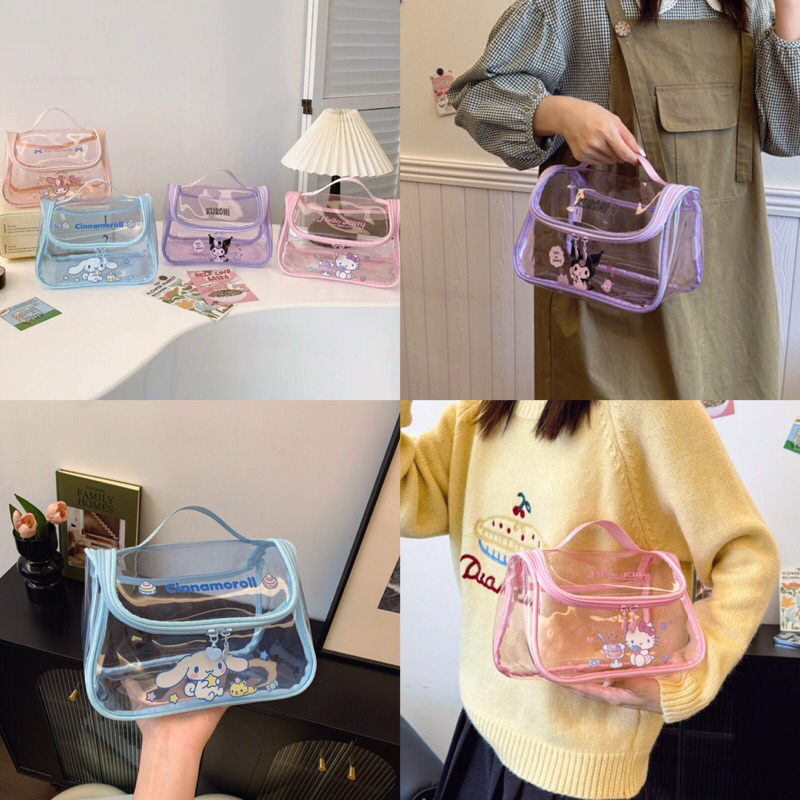 กระเป๋าใส่เครื่องสำอางค์ Sanrio กันน้ำ จุของเยอะ ถือคล้องแขนได้