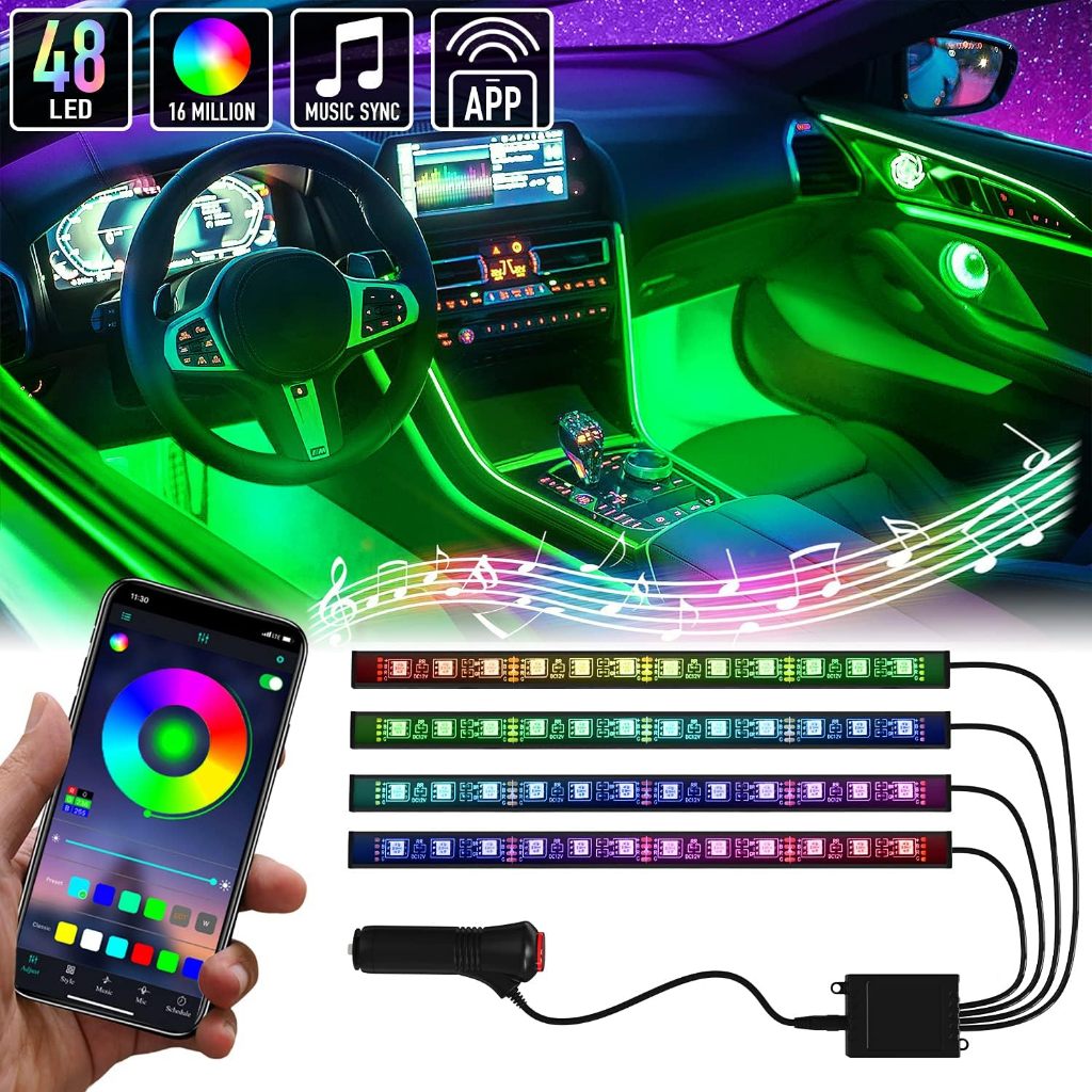 LEDไฟใต้ท้องรถ150CM/200CM กันน้ำ หลอดไฟสี LED กันน้ำ DC12V แอพควบคุมการเปลี่ยนสี or พร้อมรีโมท เปลี่ยนสี เปลี่ยน