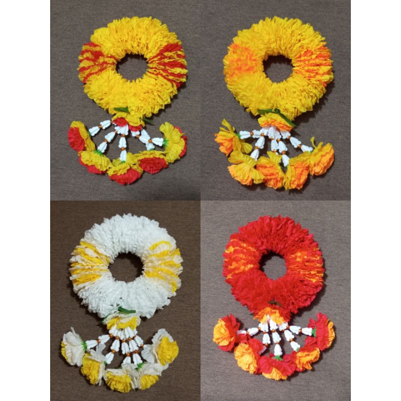 พวงมาลัยกลม ดอกดาวเรือง ทูโทน ฟูๆๆ - รูปที่ 4