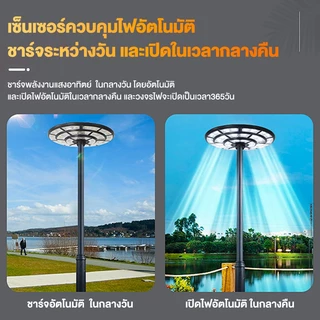 【ซื้อ 1แถม 1】ไฟโซล่าเซลล์ UFO ไฟถนนยูเอฟโอ solar light ไฟสนาม โคมไฟโซล่าเซลล์ IP69กันน้ำ 8000000W ไฟถนนled ไฟสว่างมาก