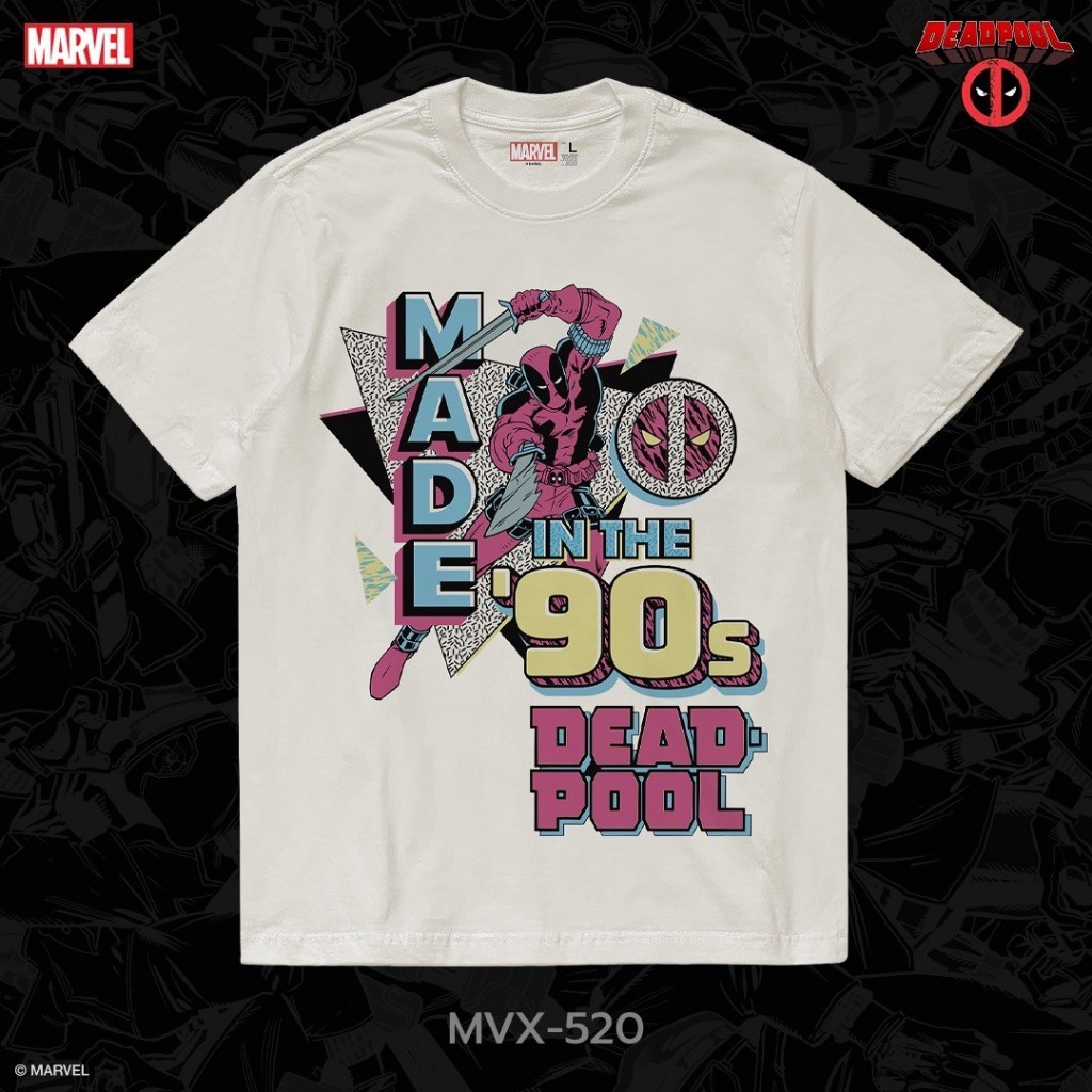 Power 7 Shop เสื้อยืดการ์ตูน มาร์เวล ลาย DEADPOOL ลิขสิทธ์แท้ MARVEL COMICS  T-SHIRTS (MVX-520)