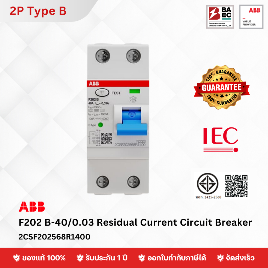 F202 B-40/0.03 Residual Current Circuit Breaker