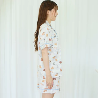 ชุดนอน sliptosleep - Cream Pup Shorts Set
