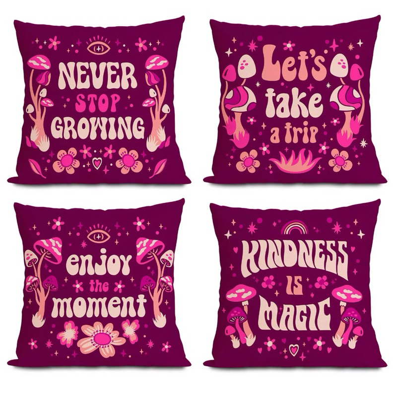 New Designs Pillow Case Magic Mushrooms design 420 Size: 45x45cm