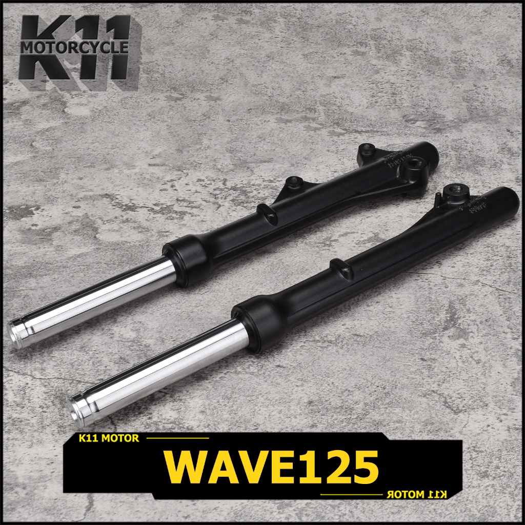 โช๊คหน้า สีดำ wave125 รุ่นดิสเบรค ราคาต่อคู่ เเข็งเเรง ไม่ต้องแปลงใส่ ตรงรุ่น จัดส่งเร็ว