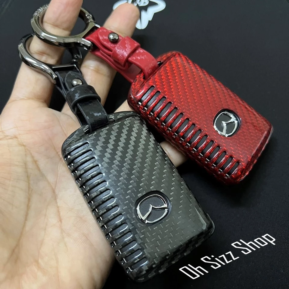 เคสรีโมทรถ Mazda ปุ่มข้าง 2024  คาร์บอนไฟเบอร์แท้ T-Carbon Air Vent Design (Top Product ; Carbon Fiber Key Case)  Key Se thumbnail 7