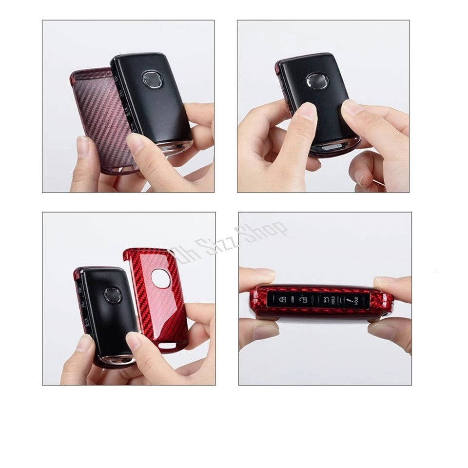 เคสรีโมทรถ Mazda ปุ่มข้าง 2024  คาร์บอนไฟเบอร์แท้ T-Carbon Air Vent Design (Top Product ; Carbon Fiber Key Case)  Key Se thumbnail 9