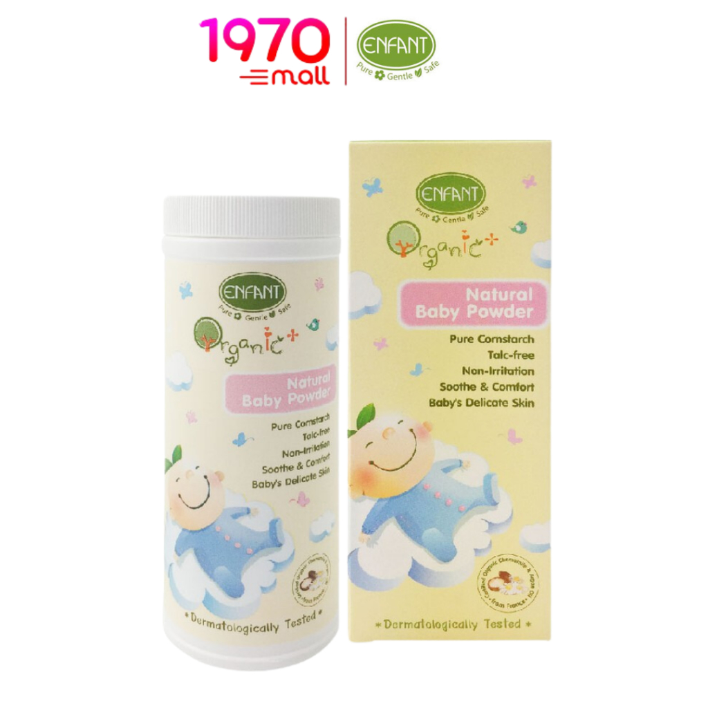 Enfant Natural Baby Powder 80g. แป้งเด็ก ใช้ได้ตั้งแต่แรกเกิด สูตรธรรมชาติ