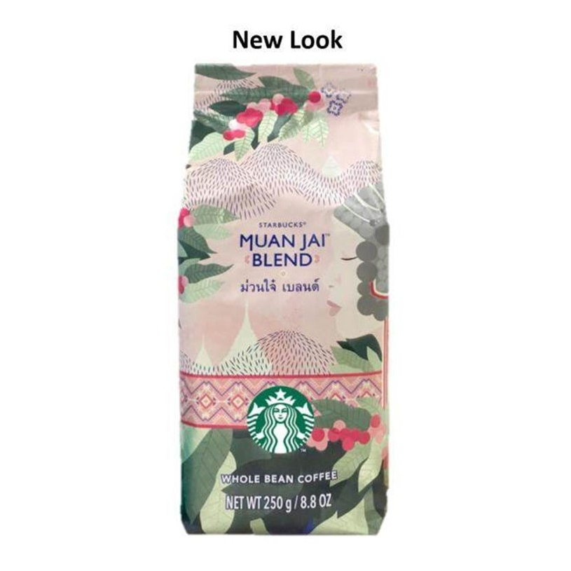 STARBUCKS Whole Coffee Bean Muan Jai Blend สตาร์บัค เมล็ดกาแฟคั่ว ม่วนใจ๋ เบลนด์ 250g.