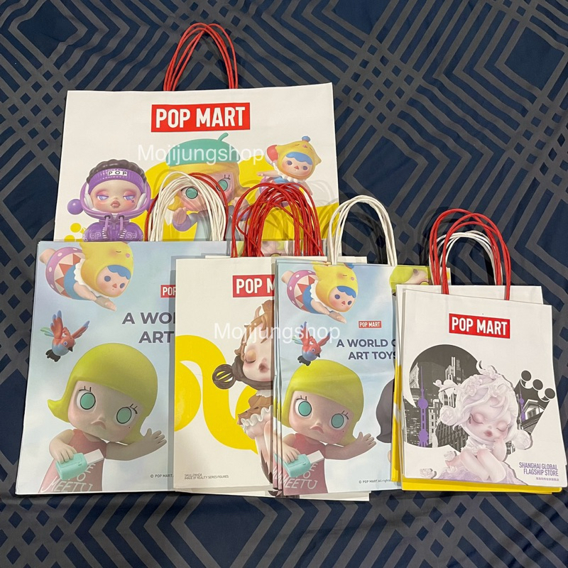 พร้อมส่งในไทย ถุงกระดาษ POP MART แท้