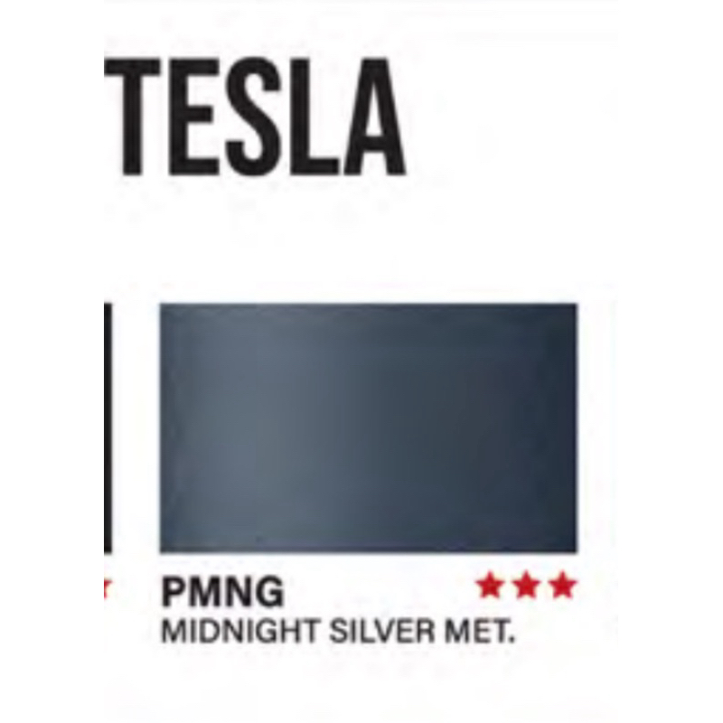 สี2K พ่นรถยนต์ Tesla Model S, Model X, Model 3, Model Y Midnight Silver Met.