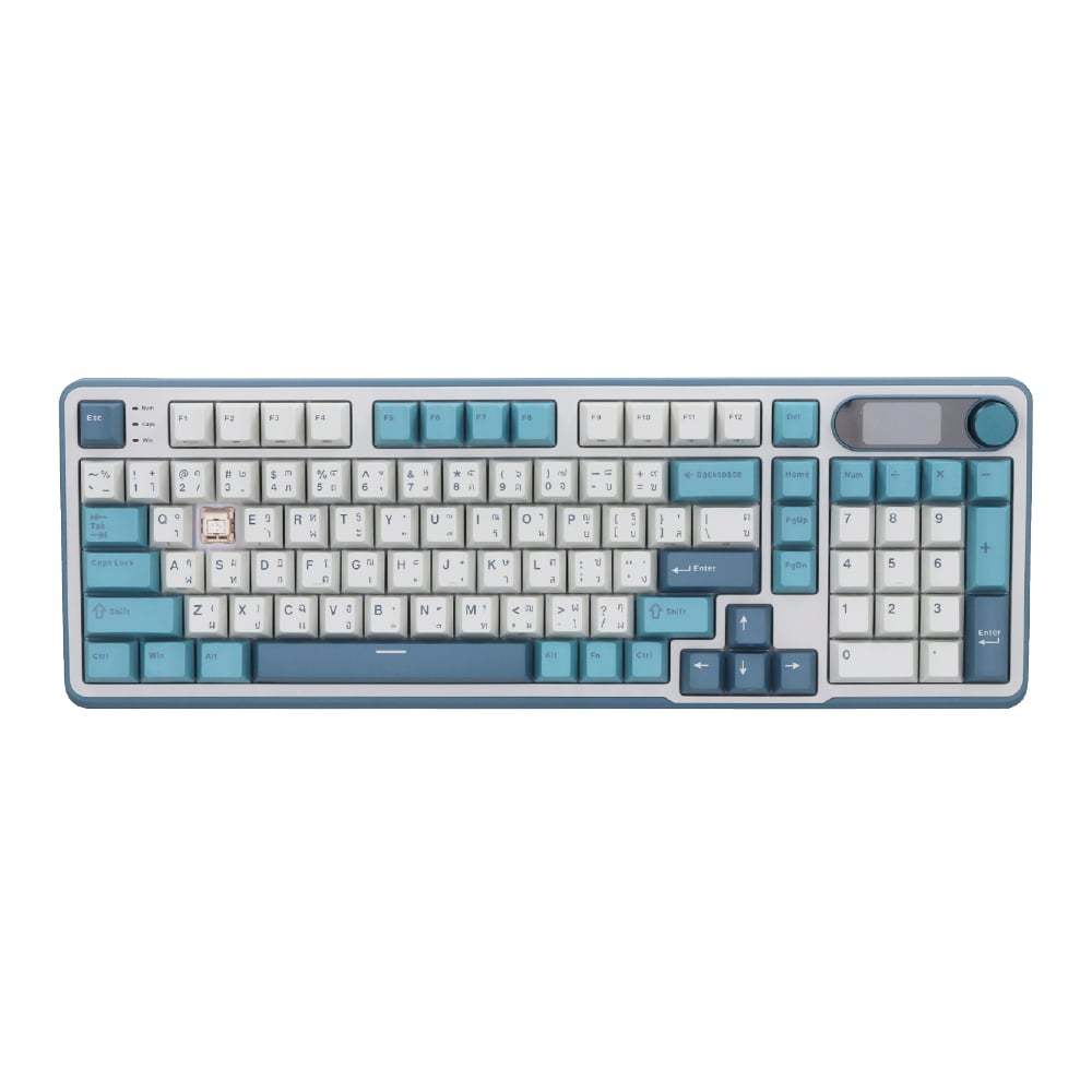 WIRELESS KEYBOARD (คีย์บอร์ดไร้สาย) ROYAL KLUDGE RK-S98 (LIGHTCLOUD) (CHARTREUSE SWITCH RGB EN/TH)