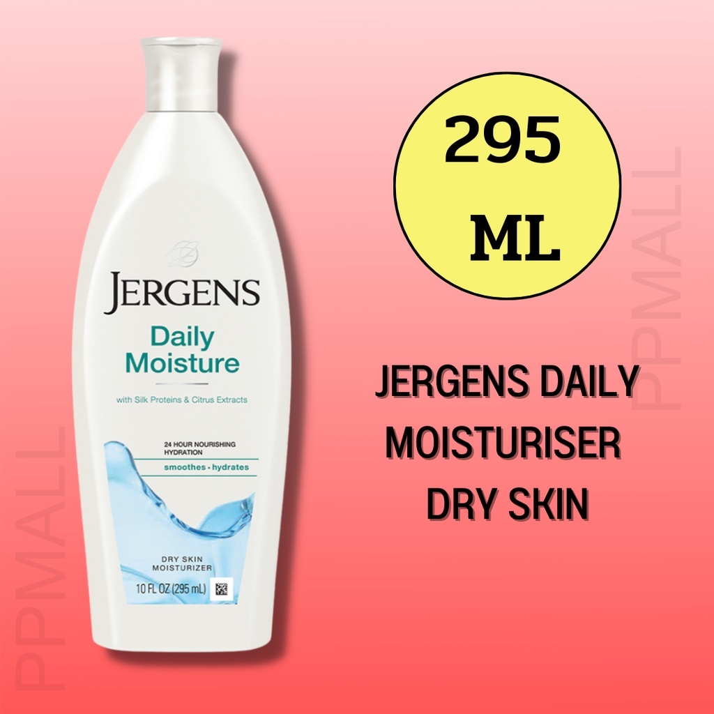 Jergens Daily Moisture Hydrates & Smoothes Dry Skin Moisturiser Body Lotion บอดี้โลชั่น เจอเกนส์ เจอเกน jergen 295 ml
