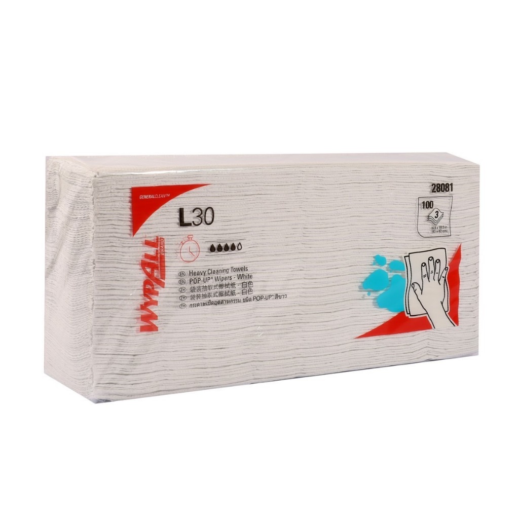 คิมเบอร์ลี่ย์-คล๊าค กระดาษเช็ดทำความสะอาดสำหรับงานอุตสาหรกรรม สีขาว รุ่น 28081 WYPALL L30 KIMBERLY C