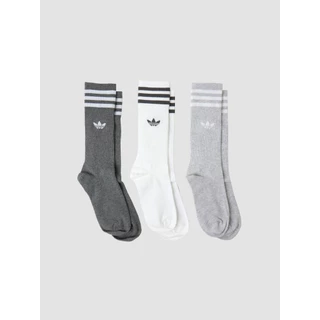 Adidas ถุงเท้า 3 คู่ Solid Crew Socks 3 Pairs H62021 HL6767 - แท้/ป้ายไทย