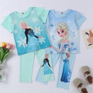 J06 ชุดเด็ก เสื้อแขนสั้น กางเกงขายาวทรงเลกกิ้ง ผ้านิ่มเด้ง เ…