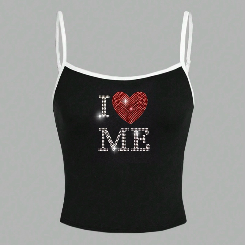 SHEIN EZwear เสื้อสายเดี่ยวผู้หญิง I ❤️ ME