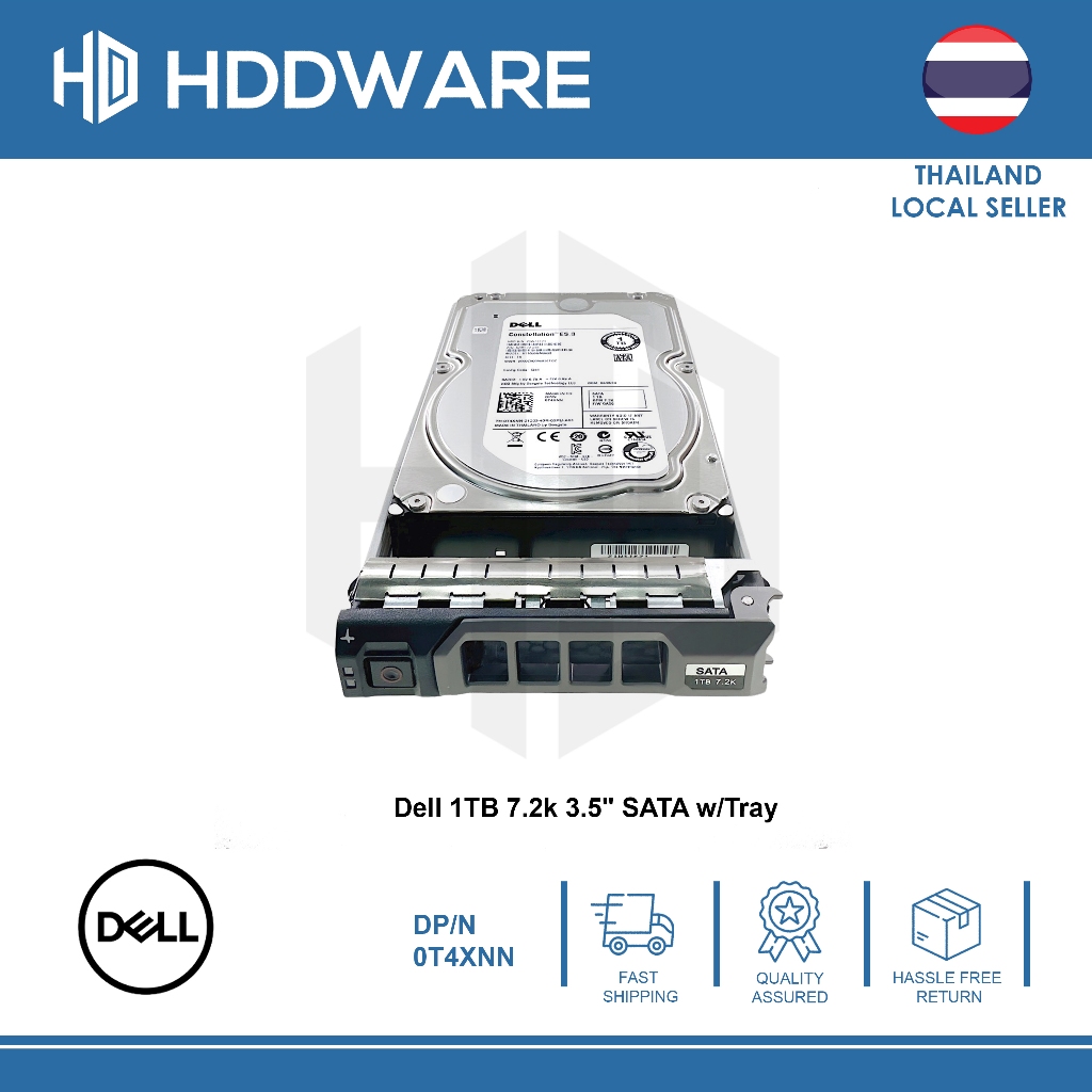 DELL 1TB 7.2K SATA 3.5 HDD // 0T4XNN // ST1000NM0033 // 9ZM173-136 // Brand New