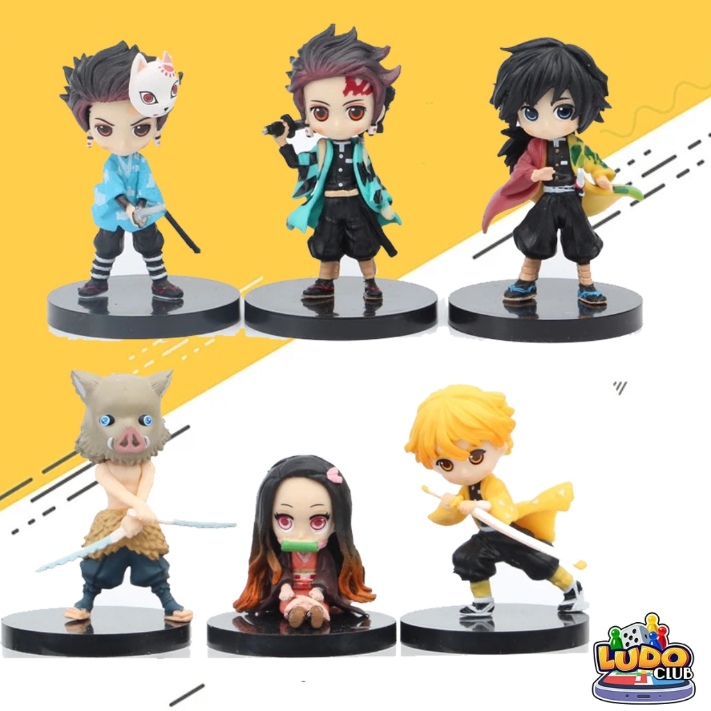 ครบเซ็ต​ (ขายยกเซ็ท) ตัวเอก 6ตัว โมเดลไยบะ ดาบพิฆาตอสูร Demon slayer