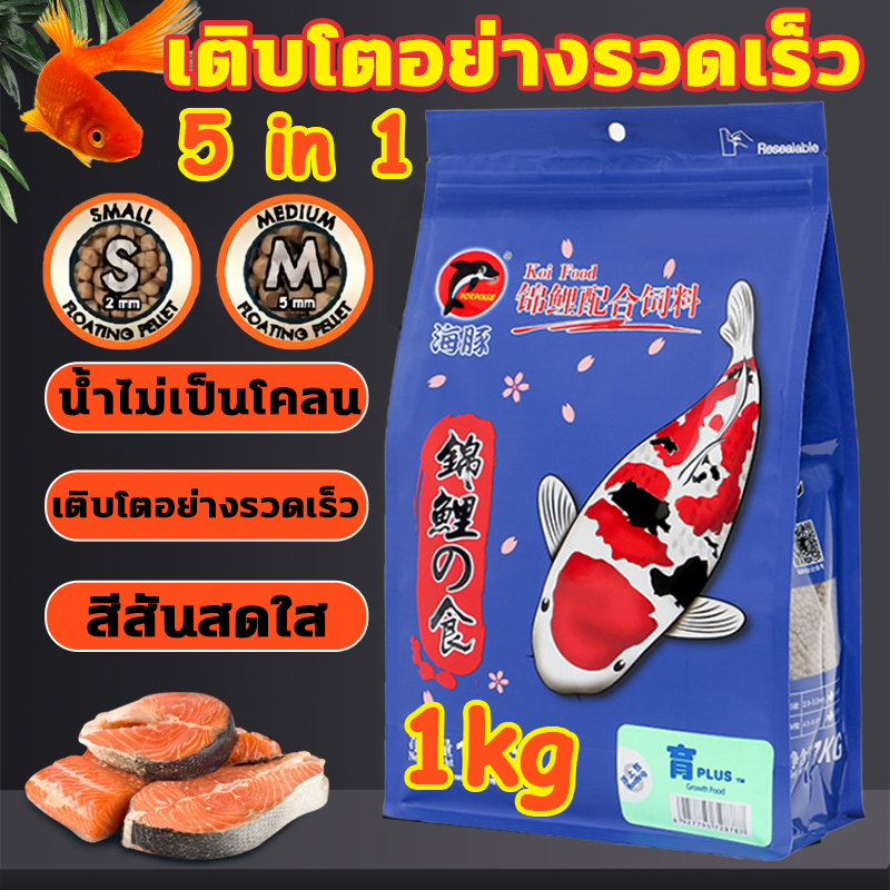 อาหารปลาคาร์ฟ อาหารปลาทอง ปลาทอง ปลาคราฟ เม็ดจิ๋ว สูตรเร่งสี / โตไว ขนาด 1KG อาหารปลาสวยงาม ใช้แล้วน้ำไม่ขุ่น