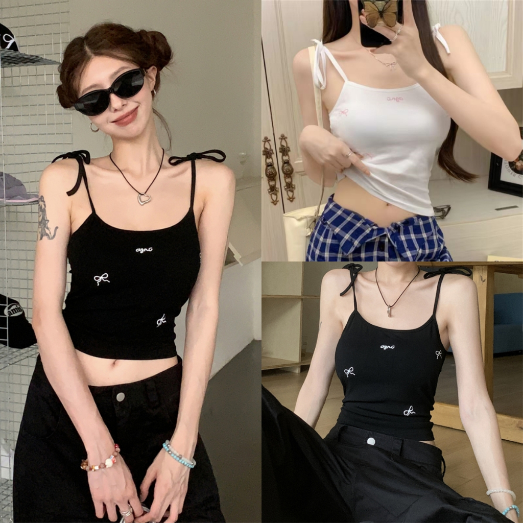 Beryl เสื้อสายเดี่ยวทรงโบว์หวานสำหรับผู้หญิงที่มีชีวิตชีวาและหลากหลายแบบใหม่