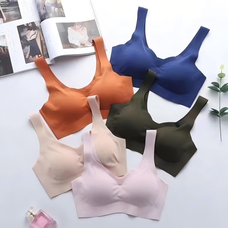 Swift Bra ชุดชั้นใน บราผู้หญิง ชุดชั้นในกีฬา สีทึบ รวมตัว ไม่มีการหัก ไม่มีแหวนเหล็ก ผ้านุ่ม