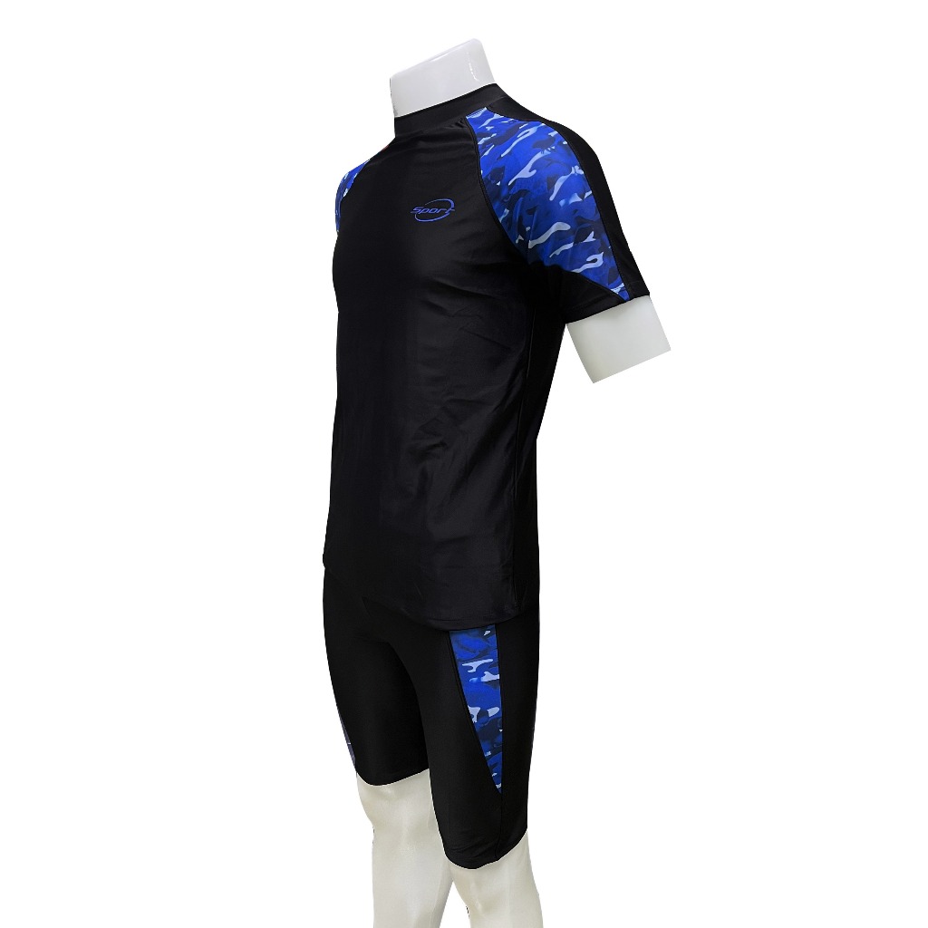 ชุดว่ายน้ำผู้ชาย ชุดว่ายน้ำเซต 2 ชิ้น เสื้อแขนสั้นกางเกงขาสามส่วน รุ่น91026