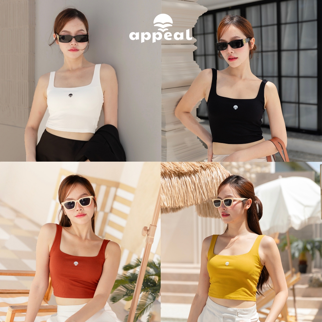 APPEAL🌻 เสื้อกล้ามมีฟองน้ำ Dream Ribbed Top เสื้อกล้าม คอยู  เสื้อครอปมีบรา เสื้อมีฟองน้ำ  เสื้อมีฟองน้ำในต