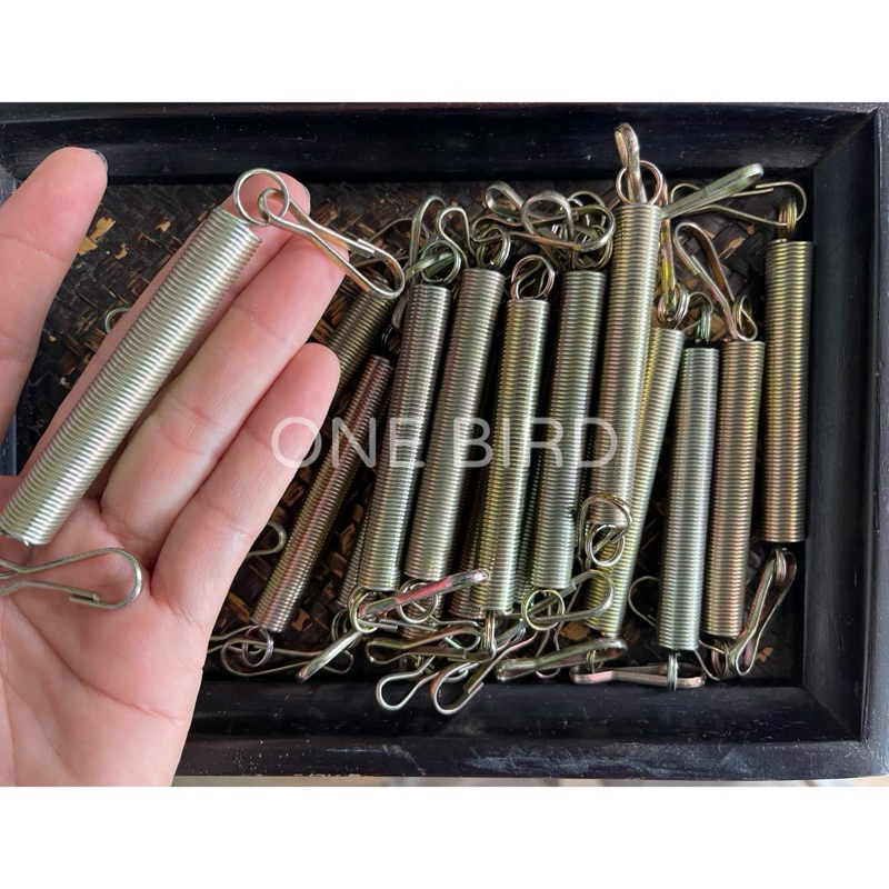 สปริงดึงพร้อมคลิปสเเตนเลส สปริงกันสนิม สำหรับดึงกรง สปริงเกี่ยวประตู สปริงยึดขวดน้ำ