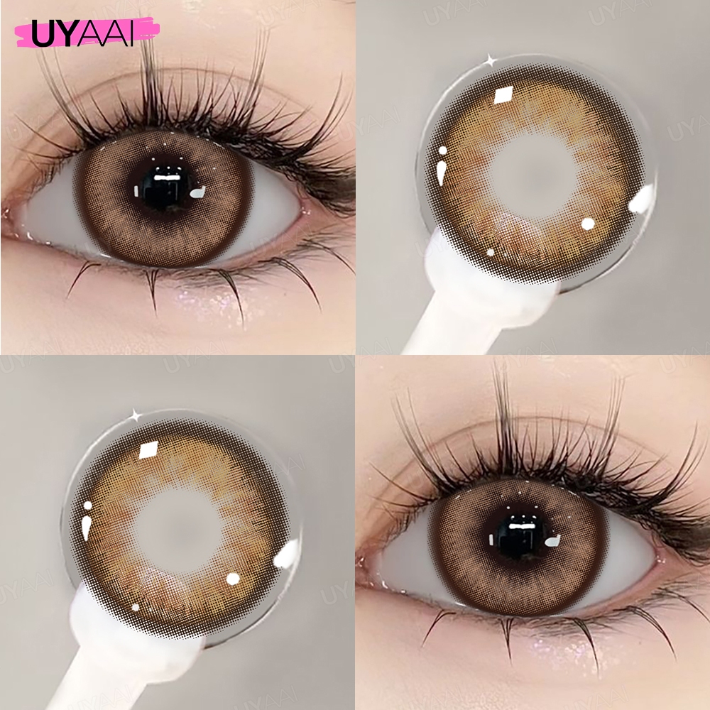 UYAAI สินค้าใหม่ คอนแทคเลนส์สี Dolly Raquelle 1 คู่ รายเดือน ชุดคอนแทคเลนส์รายเดือน ปริมาณน้ำ 42% คอ