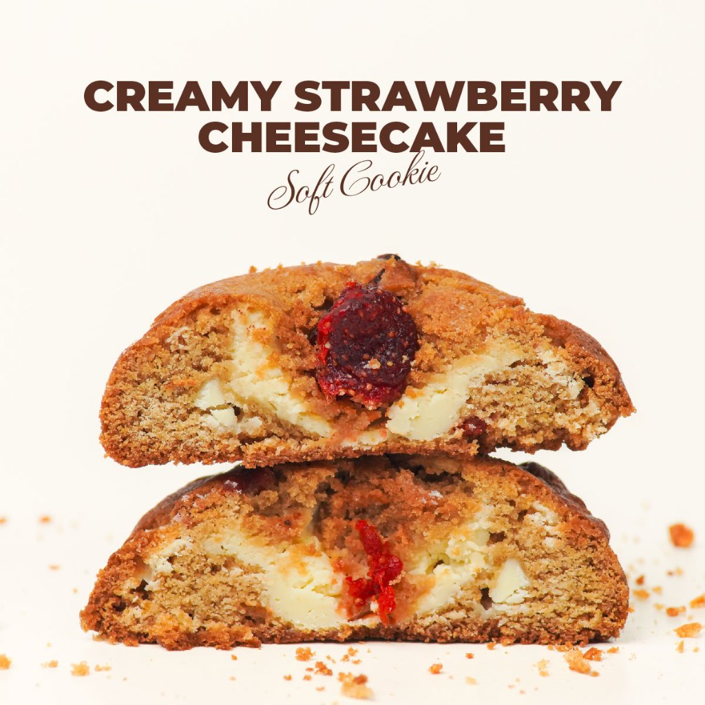 Cherrydog Cookies Soft Cookies คุกกี้ ไส้ฉ่ำ ซ๊อฟคุกกี้หน้า Creamy Strawberry Cream Cheese พร้อมส่ง
