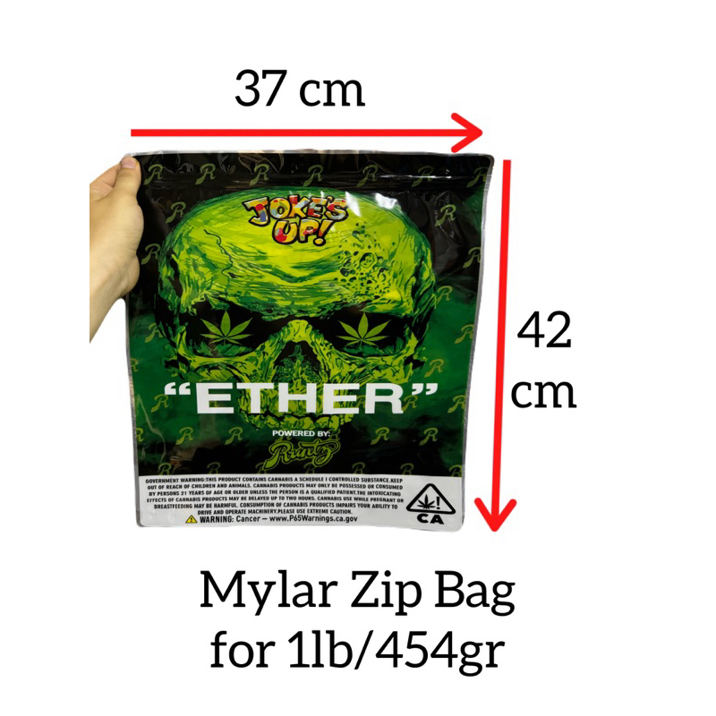 Jokes Up Ether zip bag size 454 grams / 1 lb