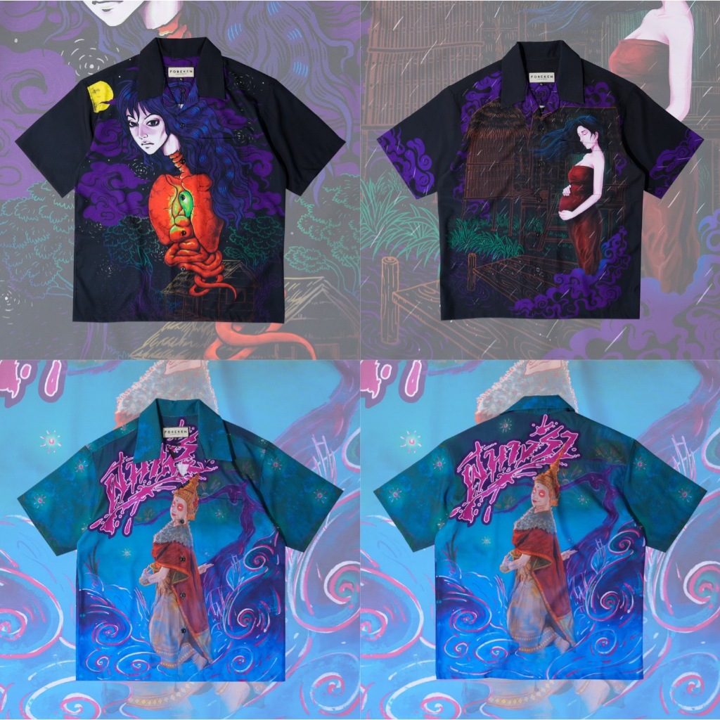 เสื้อฮาวาย ลายผีไทย เสื้อฮาวายผ้านิ่มพิเศษ Premium shirt