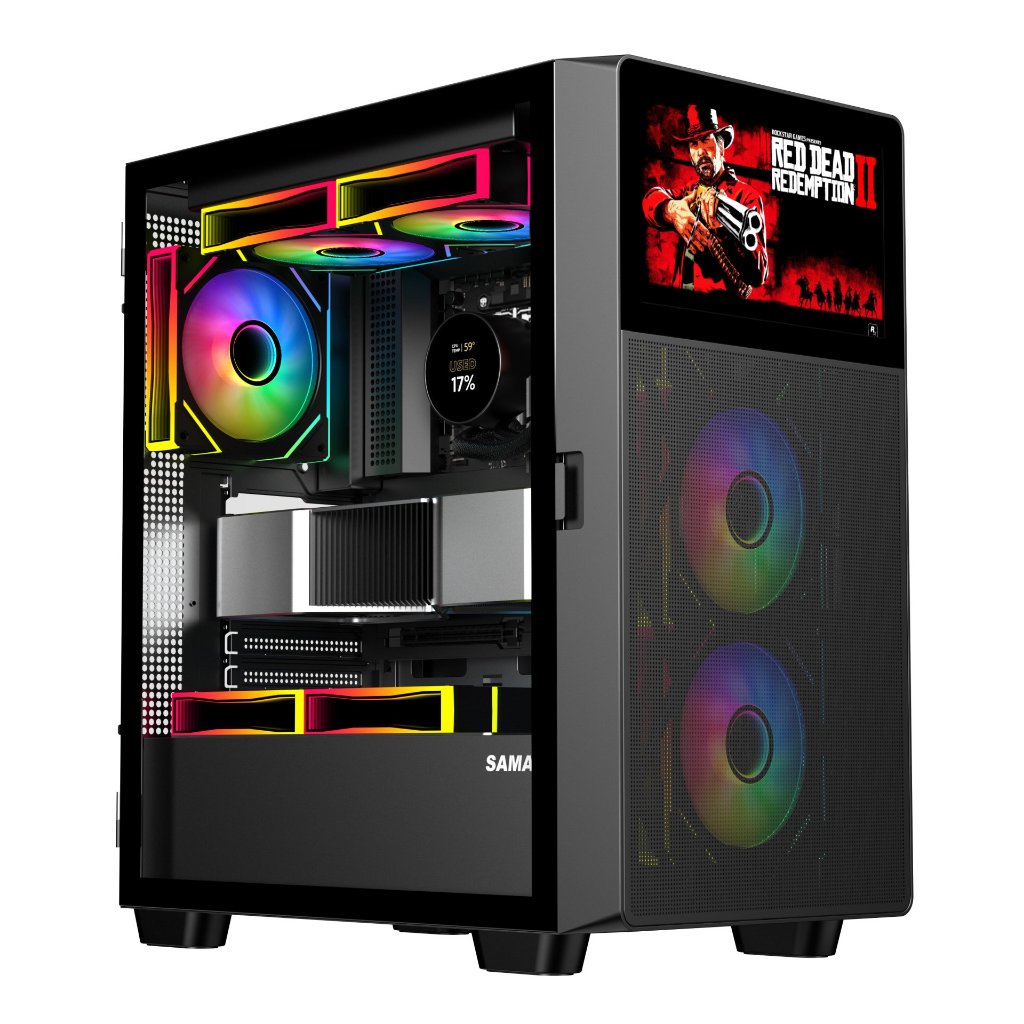 CASE SAMA V-PLAY (BLACK / WHITE)  Mesh LCD SCREEN 3FAN