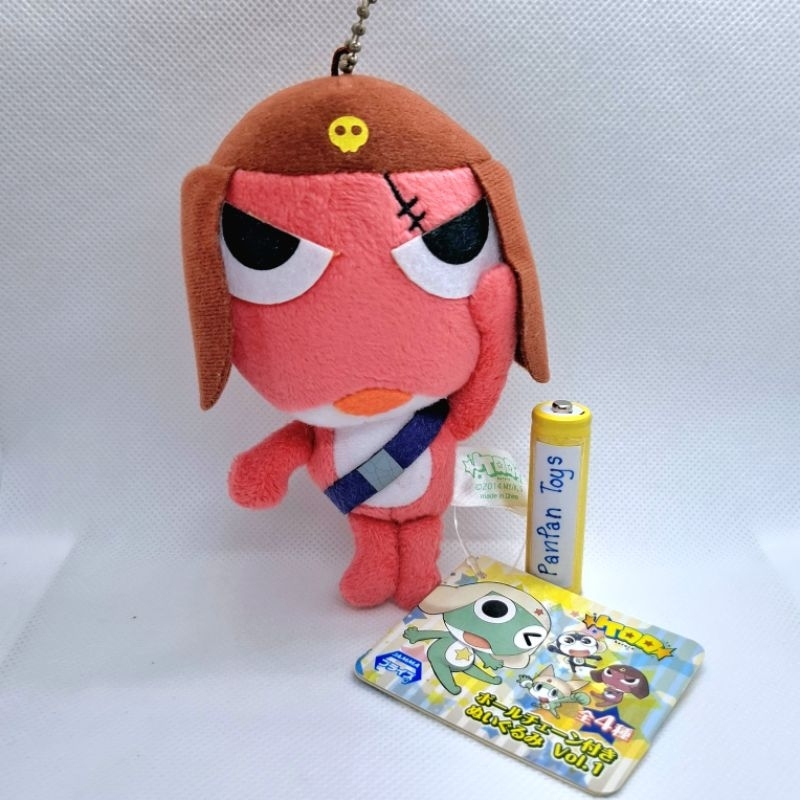 Keroro พวงกุญแจตุ๊กตากิโรโระยกแขน มือ 1 ป้ายห้อย งาน Sunrise ปี 2014 หายาก