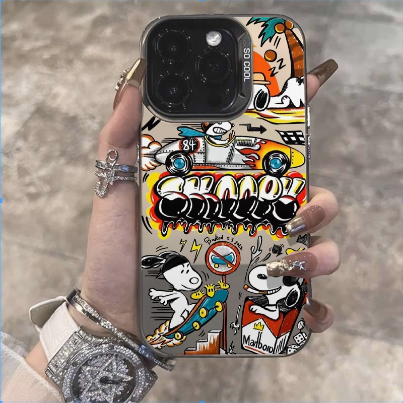 จัดส่งทันที เคสไอโฟน11 12 13 14 15 16 Pro Max น่ารัก ดนตรีสนูปปี้ Snoopy Case For iPhone 13PM,16PM,15PM,XS,7+ 8P