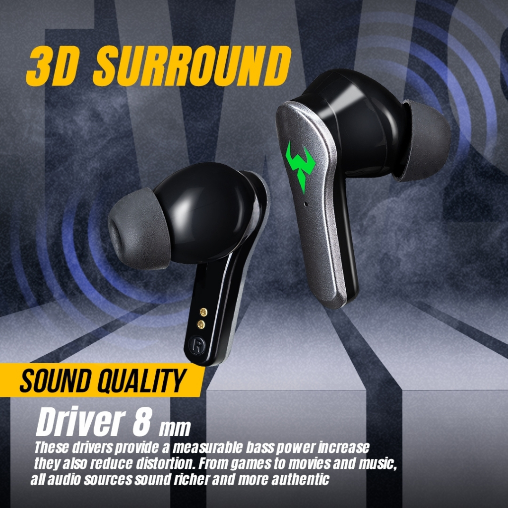 Nubwo TWS Gaming Ear Buds E-sport รุ่น NTW1 หูฟังทรูไวร์เลส ใช้งานได้ทั้งเล่นเกม ฟังเพลง ไม่ดีเลย์ แยกเสียงชัดเจน คมชัด