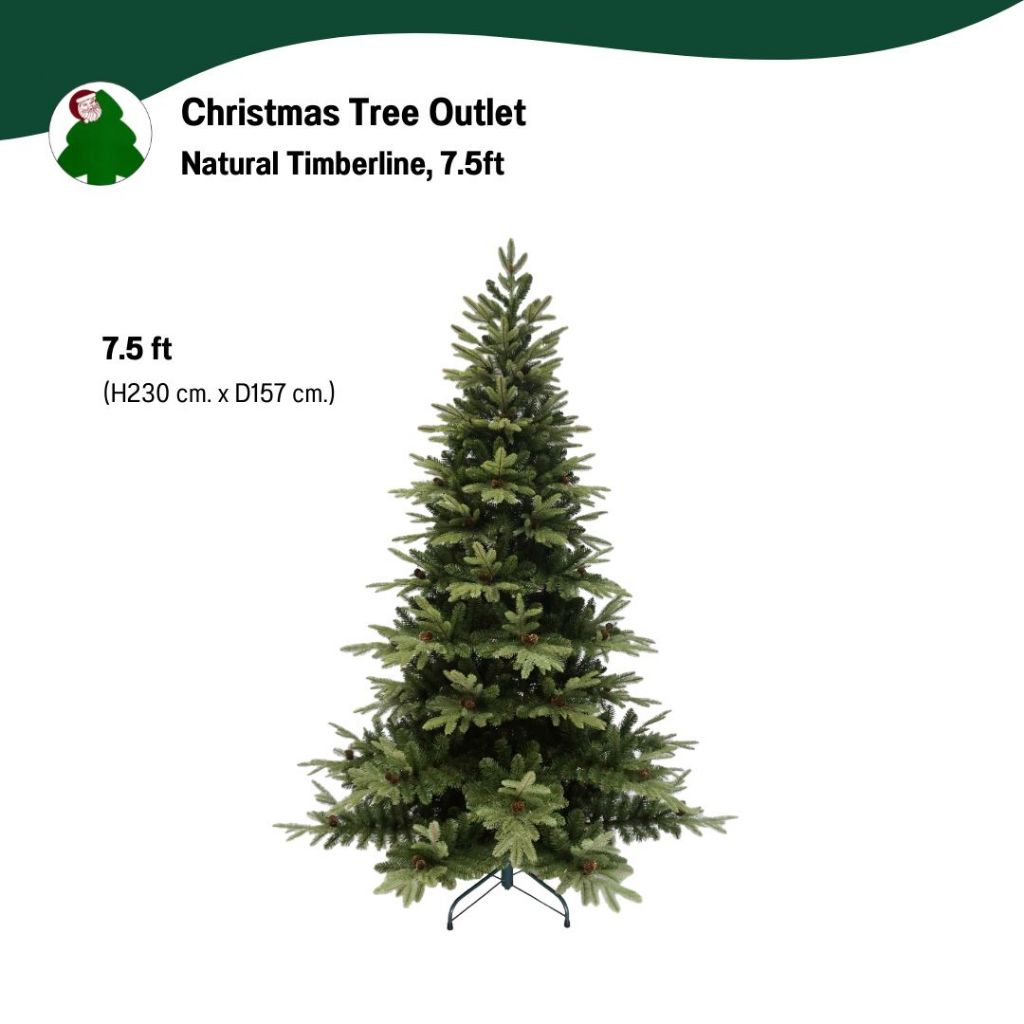 Christmas Tree | Natural Timberline - ต้นคริสต์มาสเสมือนจริง ต้นคริสต์มาสขนาด (230 cm)