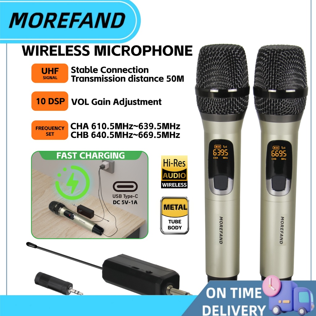 wireless microphoneไมโครโฟนไร้สาย ไมโครโฟน ไมค์ ไมโครโฟน UHF ไมค์คาราโอเกะ UHF ไมโครโฟน