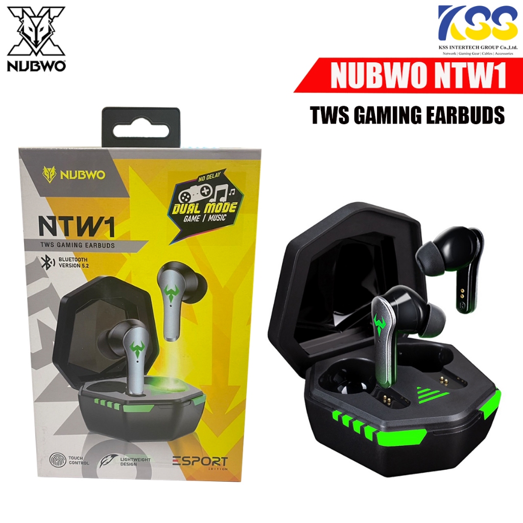Nubwo TWS Gaming Ear Buds E-sport รุ่น NTW1 หูฟังทรูไวร์เลส ใช้งานได้ทั้งเล่นเกม ฟังเพลง ไม่ดีเลย์ แยกเสียงชัดเจน คมชัด