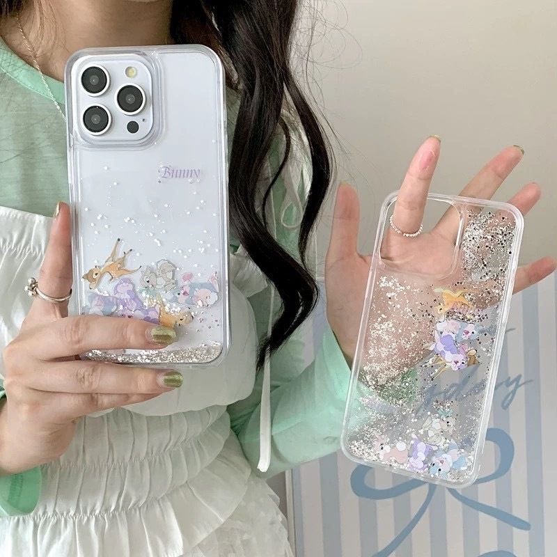 AD263 NWE case เคสสำหรับไอโฟน ลายน้อง Bunny สินค้างานน่ารักๆ มีกริตเตอร์ในตัว พร้อมส่งจากไทย