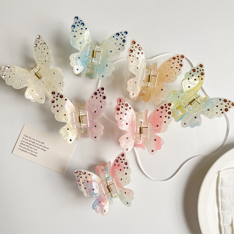 [DELPHI.STUDIO] Butterfly blink clips กิ๊บติดผม กิ๊บผีเสื้อติดเพชร ขนาด 6.5 cm