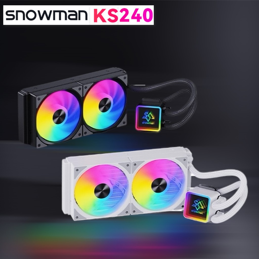 CPU Liquid Cooler intel AMD ชุดน้ำCPUระบบปิดหม้อน้ำ2ตอน SNOWMAN KS240