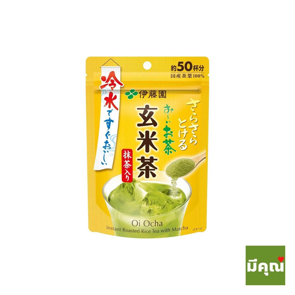 ItoEn Oi Ocha Genmaicha powder ชาเขียวข้าวคั่ว เกนไมฉะ ชนิดผง ซองซิปล็อค ขนาด 40g. ชงได้ 50แก้ว