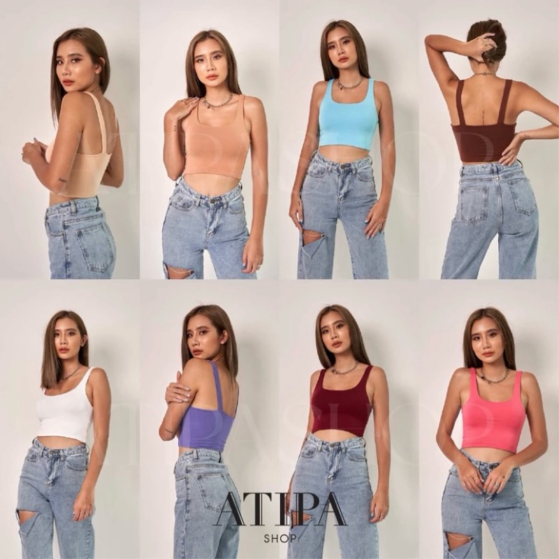 ส่งต่อ Atipashop - Kim top เสื้อกล้าม สีเขียวอ่อน