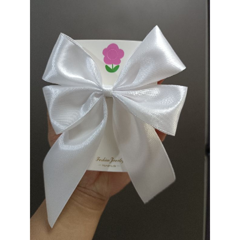 🎀โบว์นักเรียน🎀 🍀🍀ริบบิ้น 1.5 นิ้ว(4)(4) 🍀🍀แบบ 4 แฉก🍀ขนาด 4x5 นิ้ว  #กิ๊บติดผม #โบว์ติดผม (แพ็ค 1 ชิ้น)