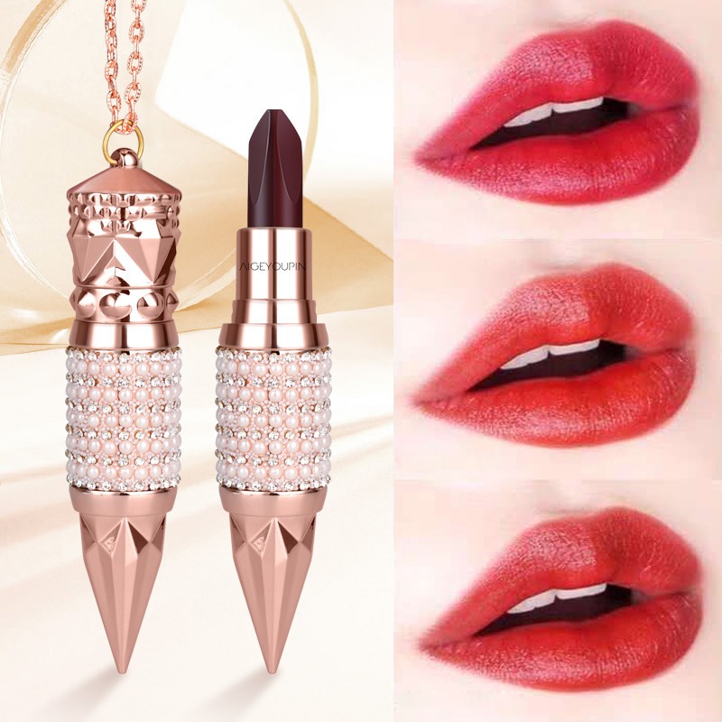 พร้อมส่ง ลิปเพชร 3 สี กันน้ำ เนื้อแมตบางเบา สีสวย ติดทน ลิปสติก 3in1